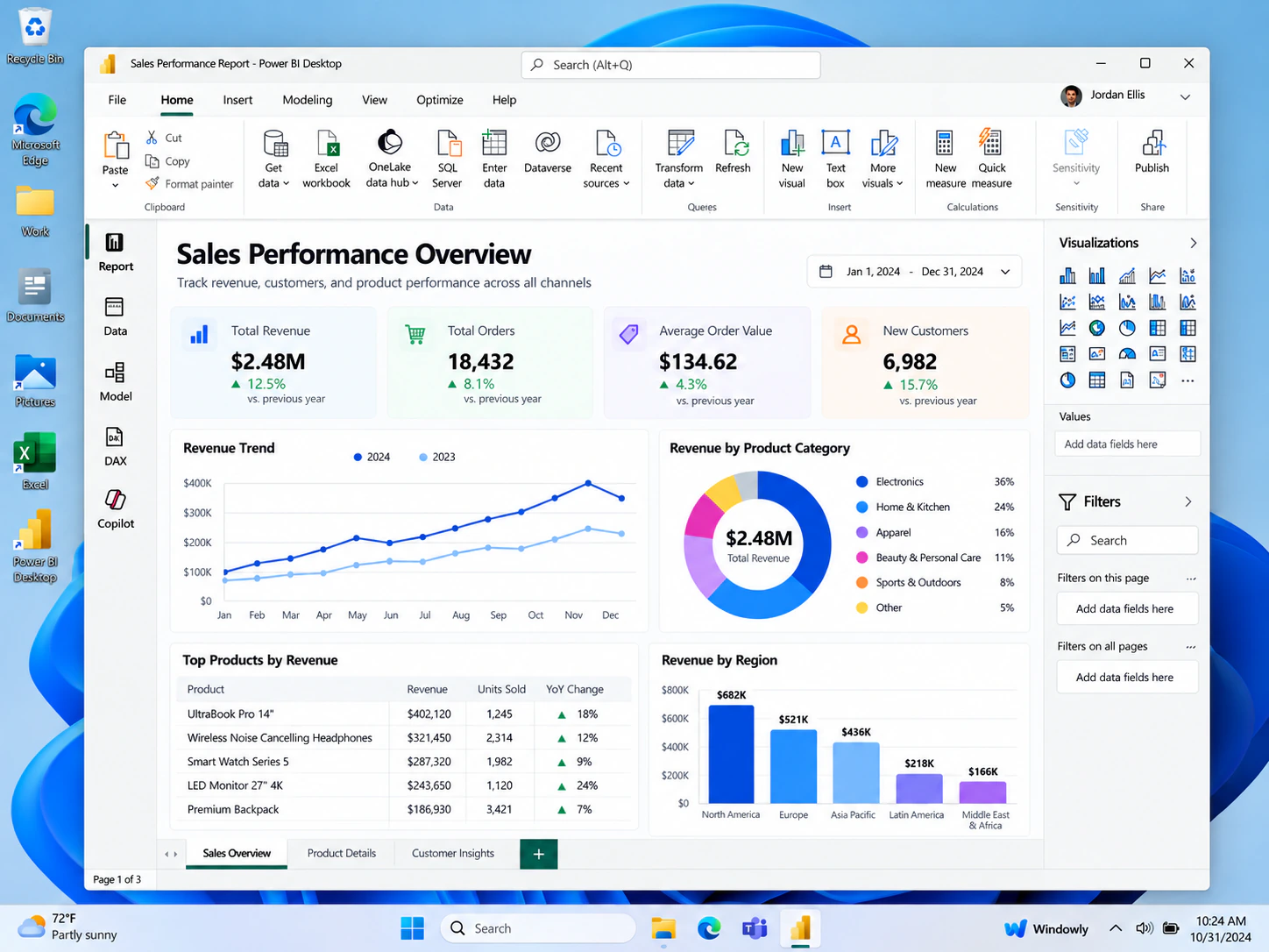 Power BI Desktop running on Windows on a Mac